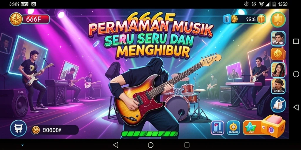 Screenshot gameplay <strong>666F</strong> menampilkan pemain menikmati tantangan musik.