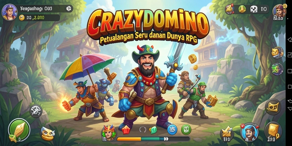 Tangkapan layar gameplay <strong>CRAZYDOMINO</strong> menampilkan aksi RPG yang mendebarkan.