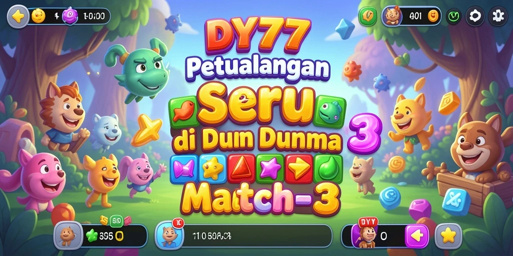 Tangkapan layar gameplay DY777 dengan aksi Match-3 yang seru.