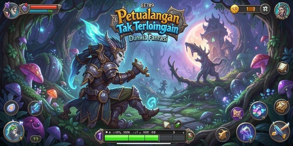 Tangkapan layar gameplay EE789 yang menunjukkan eksplorasi dunia petualangan.
