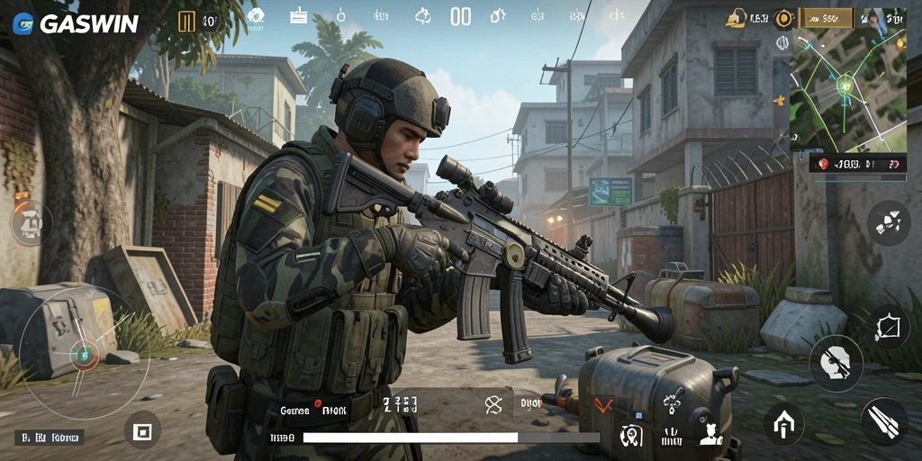 Tampilan gameplay intens dari GASWIN yang menggetarkan.