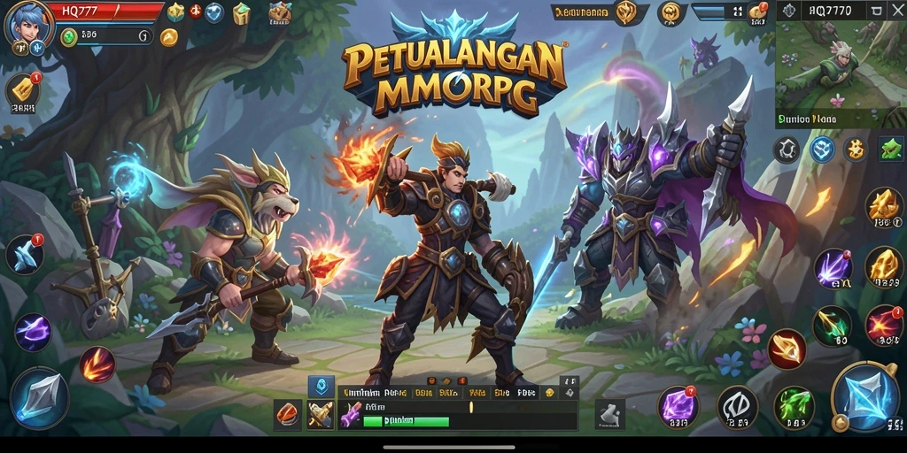 Gameplay HQ777 yang menarik dan penuh aksi di dunia MMORPG.
