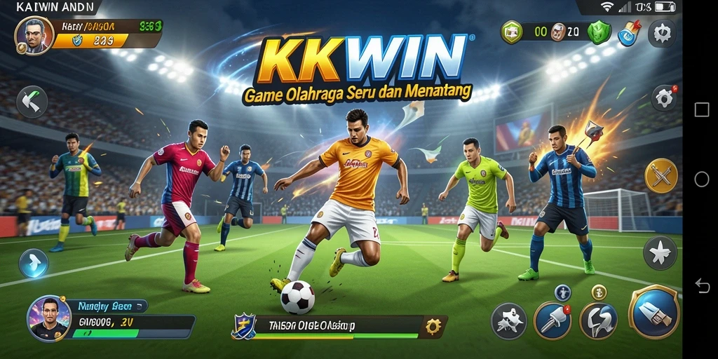 Tampilan gameplay KKWIN yang seru dalam pertandingan olahraga.