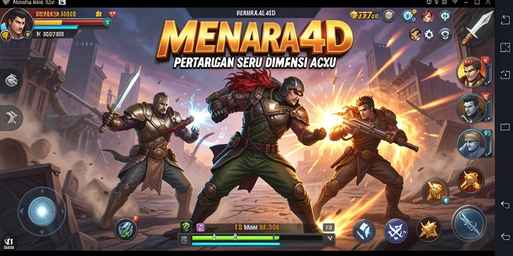 Menampilkan pertarungan epik dalam MENARA4D dengan grafis menawan.