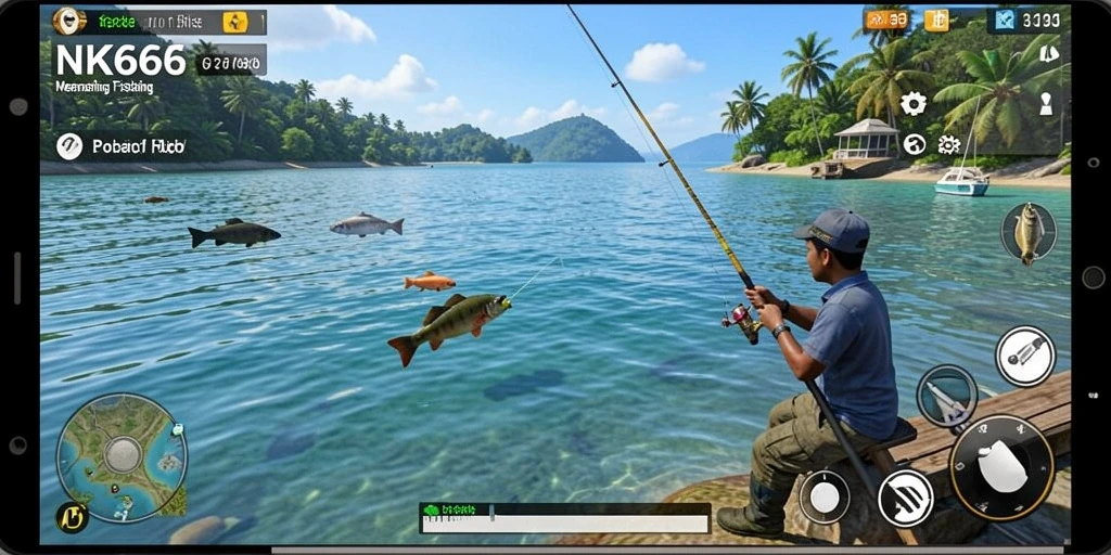 Tampilan gameplay NK666 yang menampilkan pengalaman memancing yang mendebarkan.