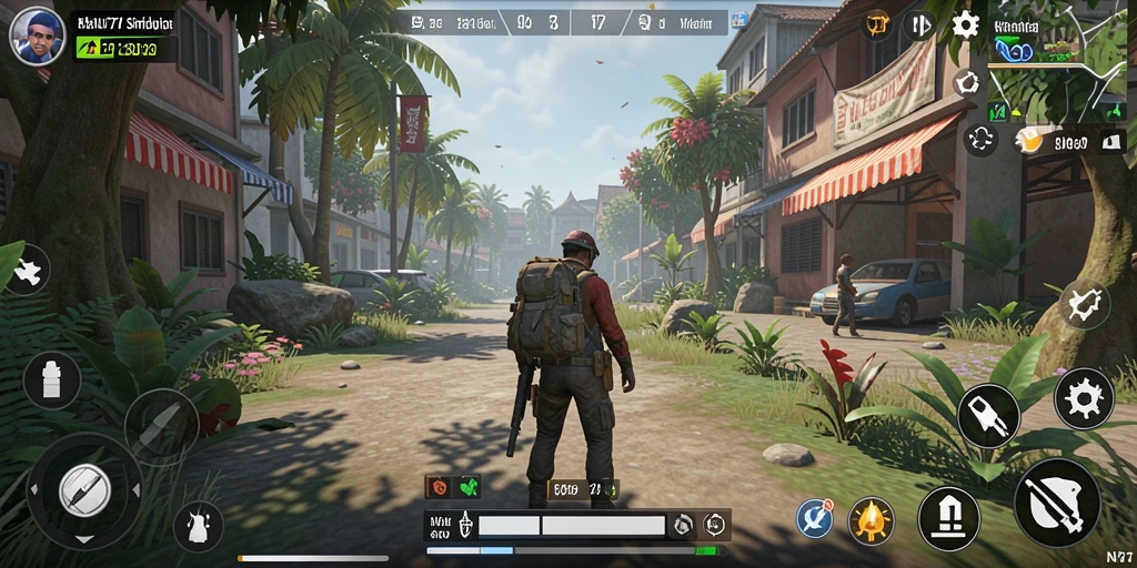 Tampilan gameplay NV77 yang realistis dan interaktif.