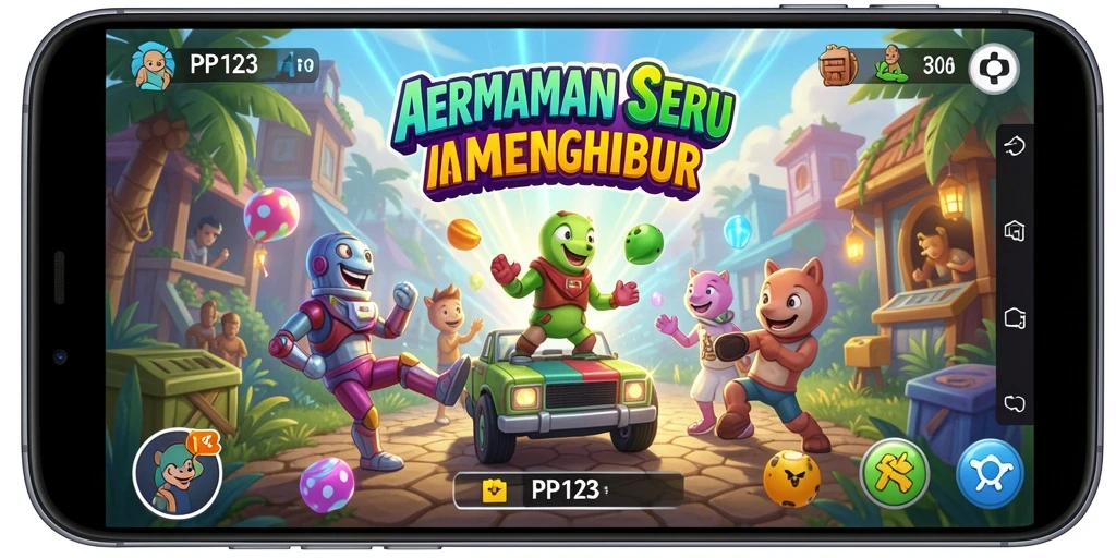 Tampilan gameplay PP123 yang menarik dan penuh warna.