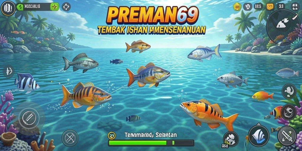 Tampilan seru gameplay Tembak Ikan di PREMAN69.