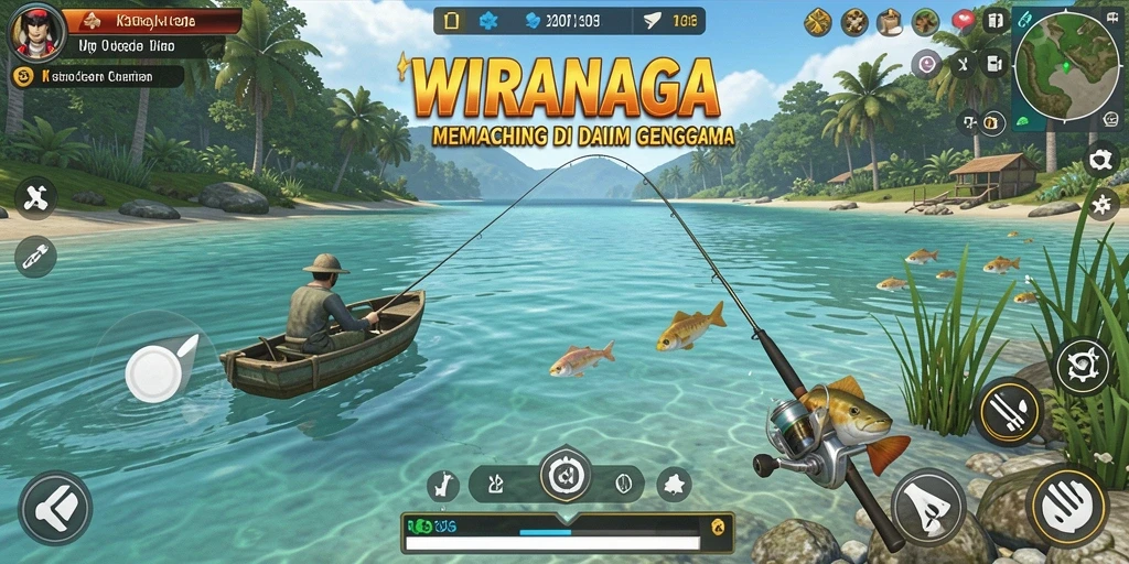 Tangkapan besar saat bermain WIRANAGA dengan grafis yang realistis.